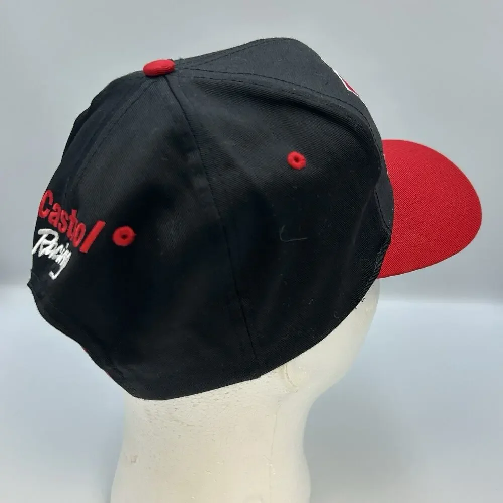 Vintage John Force Embroidered Castrol Racing SnapBack Truckers Cap Hat Logo 7